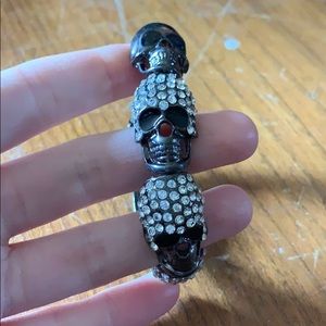 Rhinestone Skull Stretch Bracelet